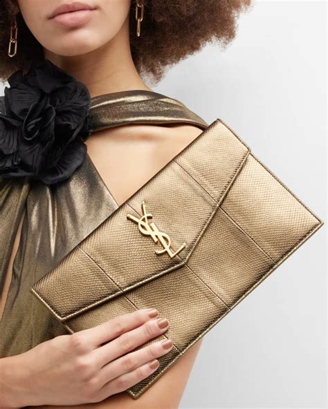 ysl gold glitter clutch|ysl uptown clutch sale.